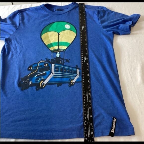 Fortnite T-Shirt Kids Size Large Color Blue Ballon Bus Graphic - Picture 7 of 7
